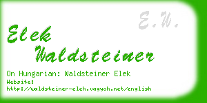 elek waldsteiner business card